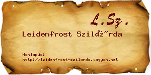 Leidenfrost Szilárda névjegykártya